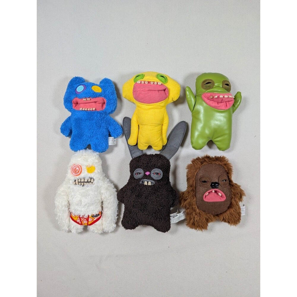 Zuru Fuggler Plush Lot 6 Sasquoosh, Grog, Stinkface, Smiley, Goof, Rabid Rabbit